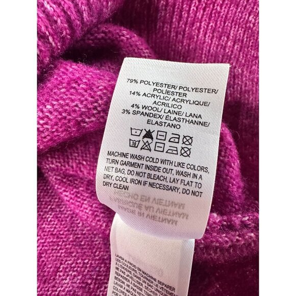 Lucky Brand Womens V-Neck Long Sleeve Pullover Casual Sweater Size SP Magenta - Picture 4 of 8